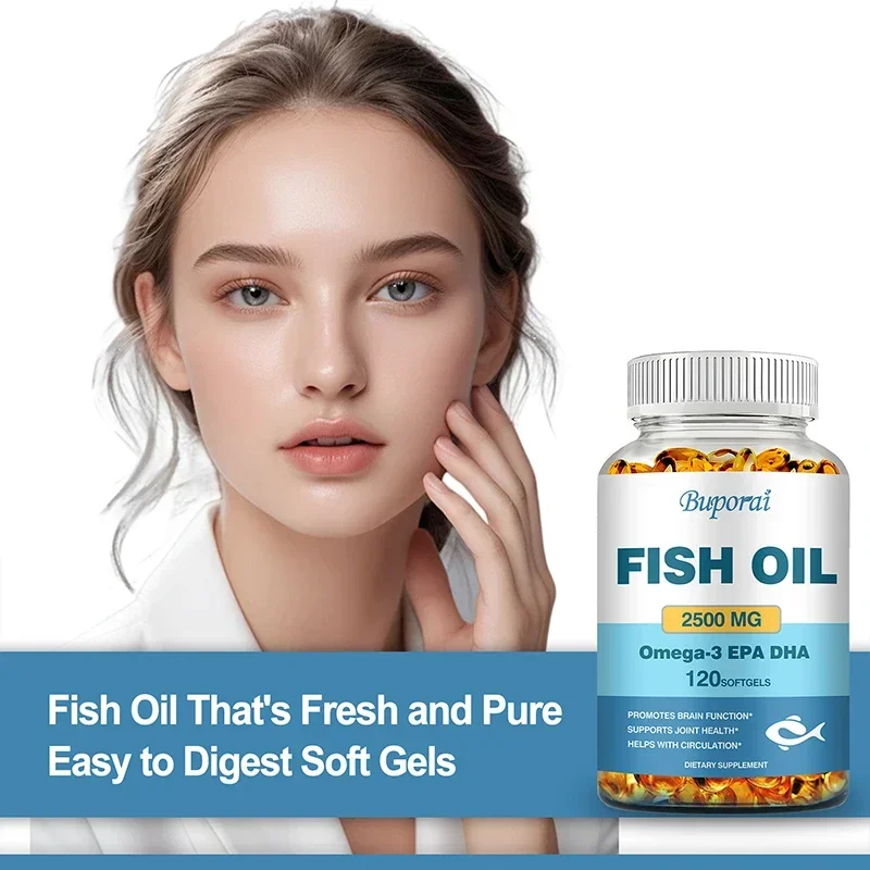 Omega 3 Fish Oil - Benefits The Cardiovascular System, Protects Eye Fatigue, Cognitive Function, and Learning Ability