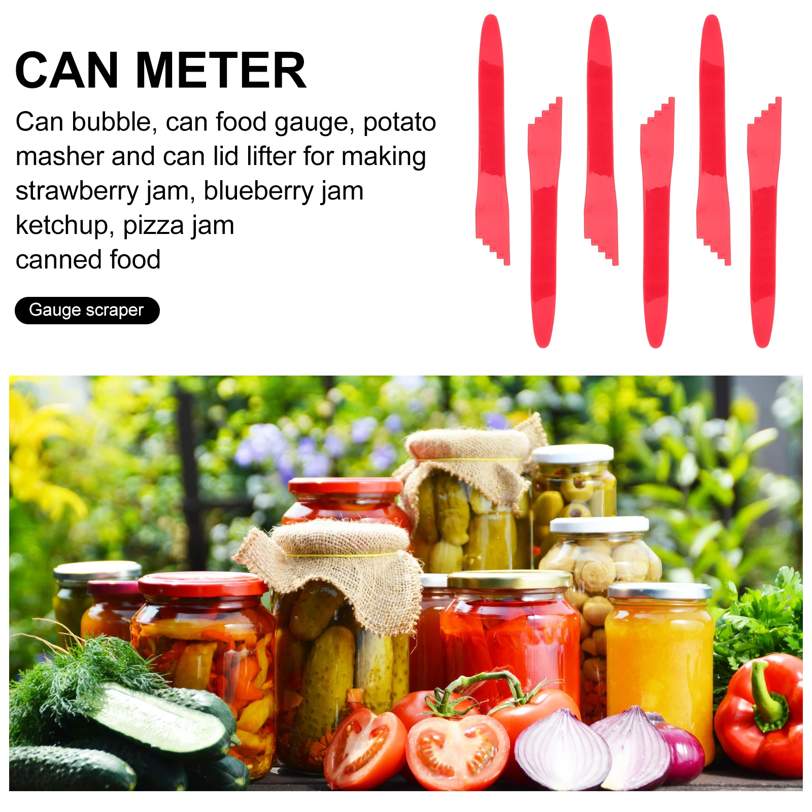 

6pcs Plastic Bubble Measurer Reusable Bubble Remover Tool For Food Household Canning Tools Canning Supply Kitchen Gadget