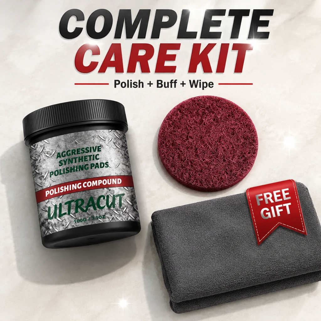Ultracut Aggressive Synthetic Polishing Pads Polishing Compound Cleaning Cloth Kit For Metal Ceramic Stone Surface Carcare