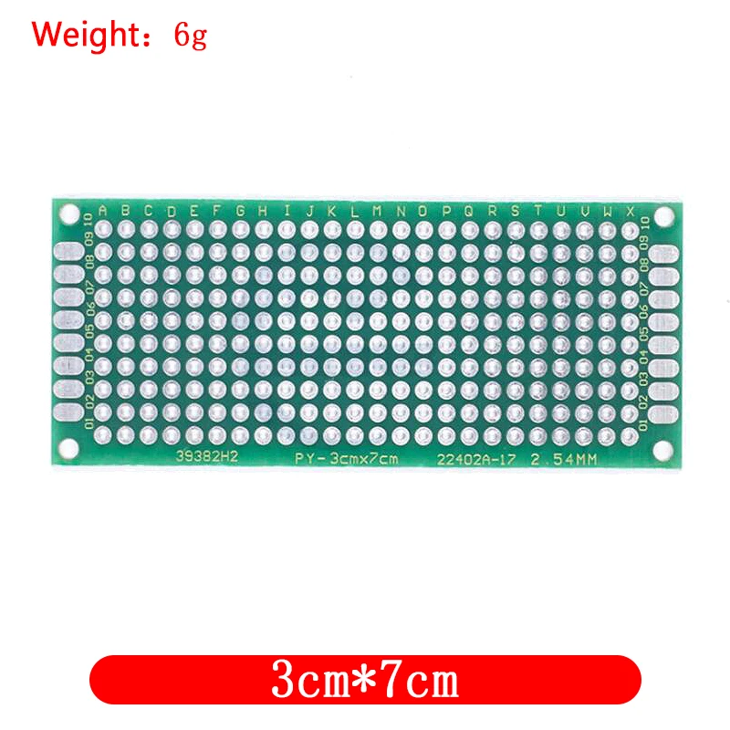 Placa Universal de fibra de vidrio para Arduino, prototipo de cobre de doble cara, pcb, 4 piezas, 5x7, 4x6, 3x7, 2x8cm, envío directo