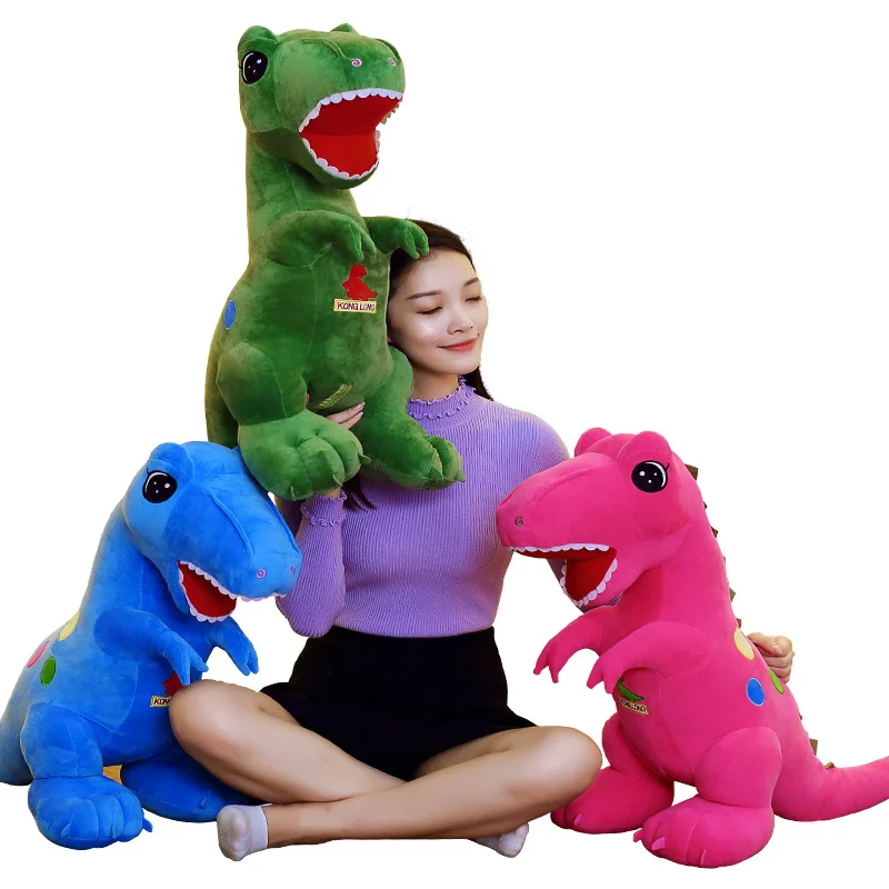 

Tyrannosaurus Dino Plush Toy Standing Dinos Dinosaur Plushie Gift Stuffed Giant Animals Toy Pink Blue Green 60/90/110cm