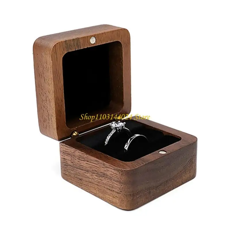 

N5KE Коробка для колец Квадратная форма Коробка для хранения Ювелирных изделий Органайзер Дисплей Мягкий внутренний держатель