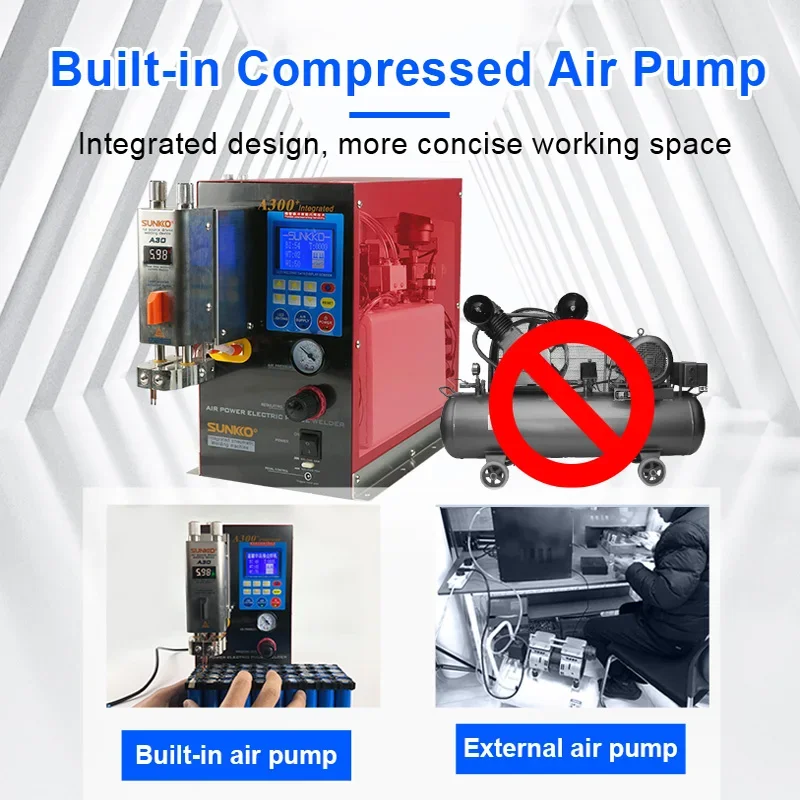 

All in One A300+ Built-in Air Compressor Integrated Pneumatic Lithium Battery Spot Welding Machine 6000W 1200A