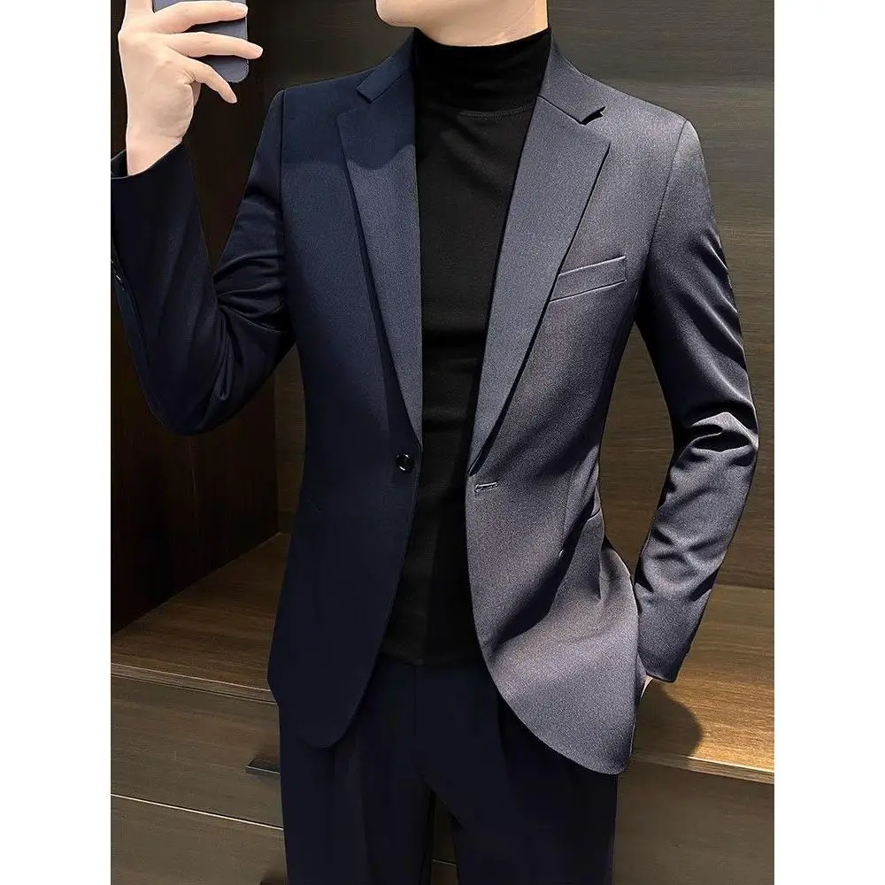 

Повседневный свободный мужской костюм, весенне-осенний новый корейский вариант Faion, высококачественное пальто West, пальто Stand Fit Long Sve