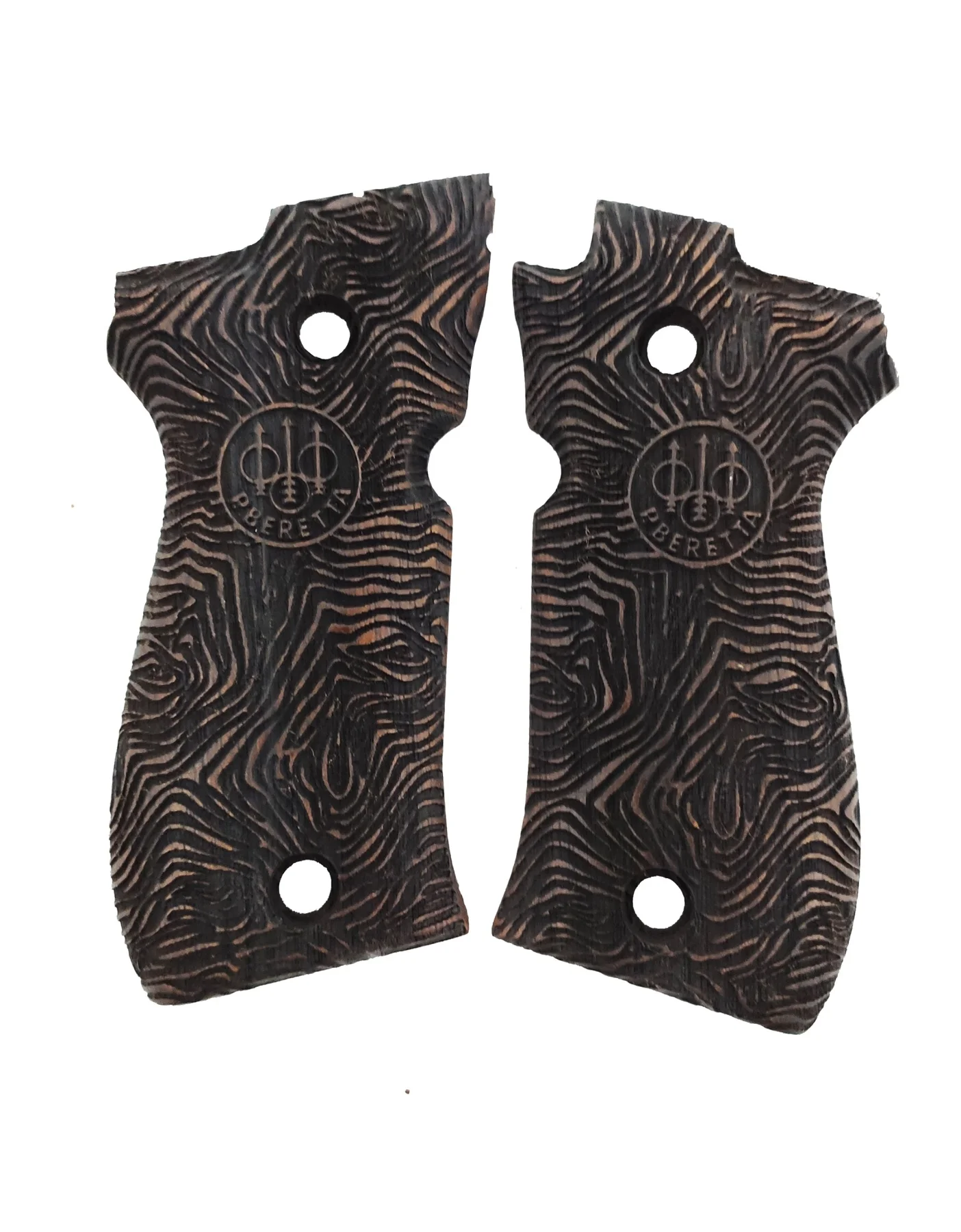 Beretta 81FS, 84FS, 85FS Compatible Custom Production Laser Cut Wooden Grip Mod6