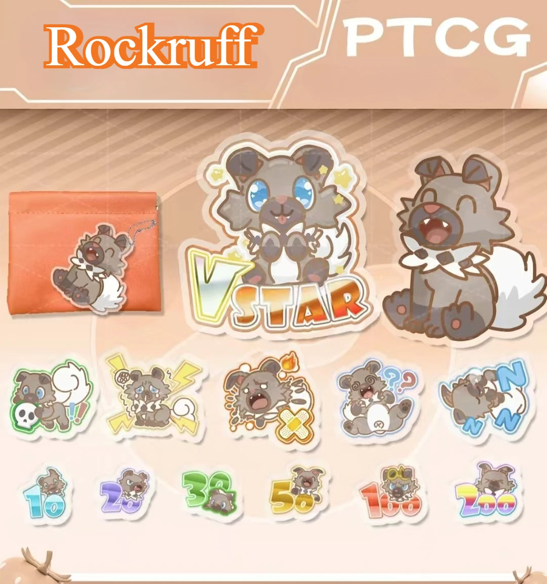 PTCG Pokemon Match Scoring Damage Counter Damage Indicator Rockruff Used Board Vstar Borad Role-playing Game Gift Toy Wave 61