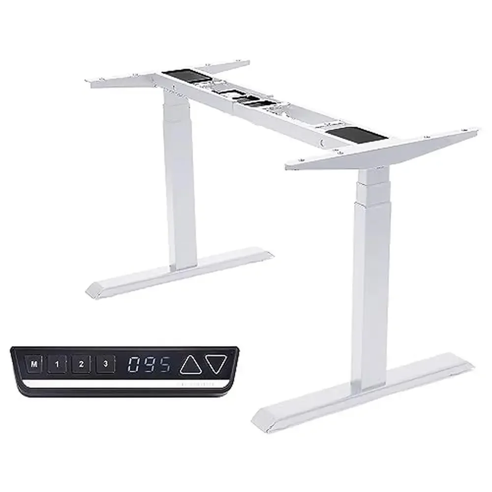 

Electric Dual Motor Standing Desk Frame Height Adjustable Desk Base 300lb Heavy Duty Sit Stand Home Office Use 3 Tier Legs