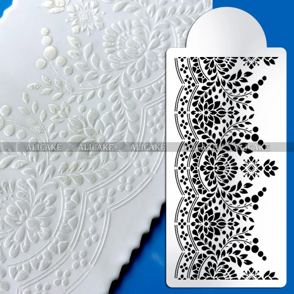 New Cake Stencil Templates Flowers Design for Wedding Birthday Party Lace Pattern Cake Decorating Fondant Buttercream Tools Mold