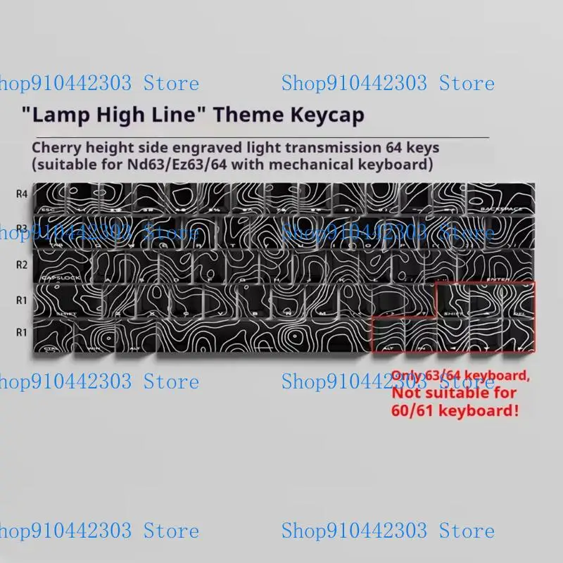 L4MD 64/74Key Keycaps Contour3.0 KeyCap Seitdruck Backbeleuchtungstaste für 60 Tastaturen – Detail 5