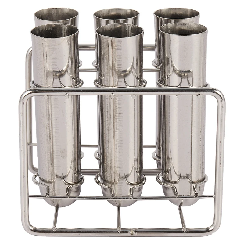 

Round mold Stainless Steel Popsicle Molds Ice Cream Sticks Brush for Home DIY Fruit Innovative Ice Tube Molds 6 Molds