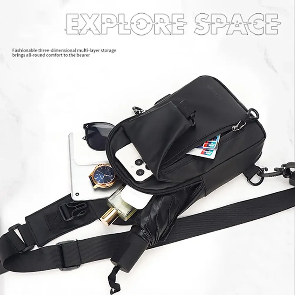 2024 Multi-functional Men Crossbody Bag Waterprof Shoulder Bag Travel Hiking Camping Sling Pack Messenger Chest Bag For Male