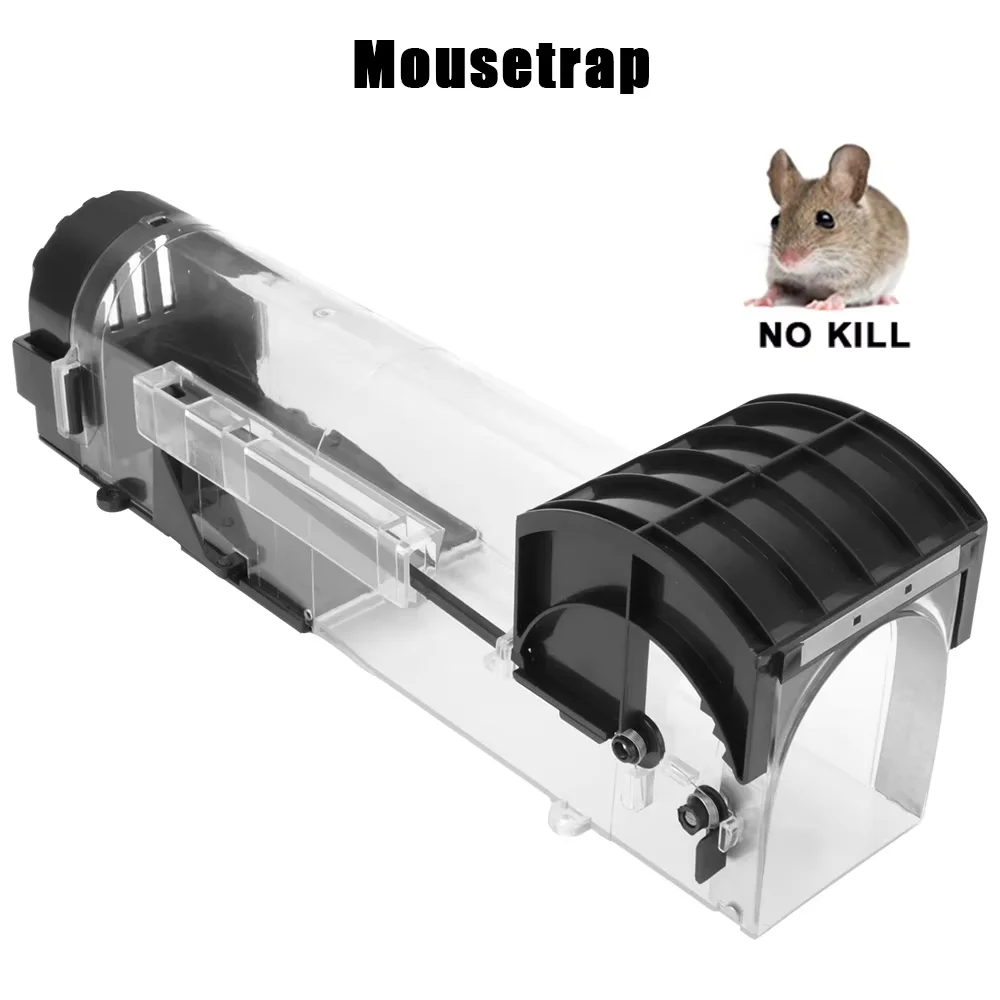 Mousetrap Safe Firm Humane Reusable Plastic Rodents Trap Household Mouse Catcher Smart Self-locking For Indoor Outdoor Garden