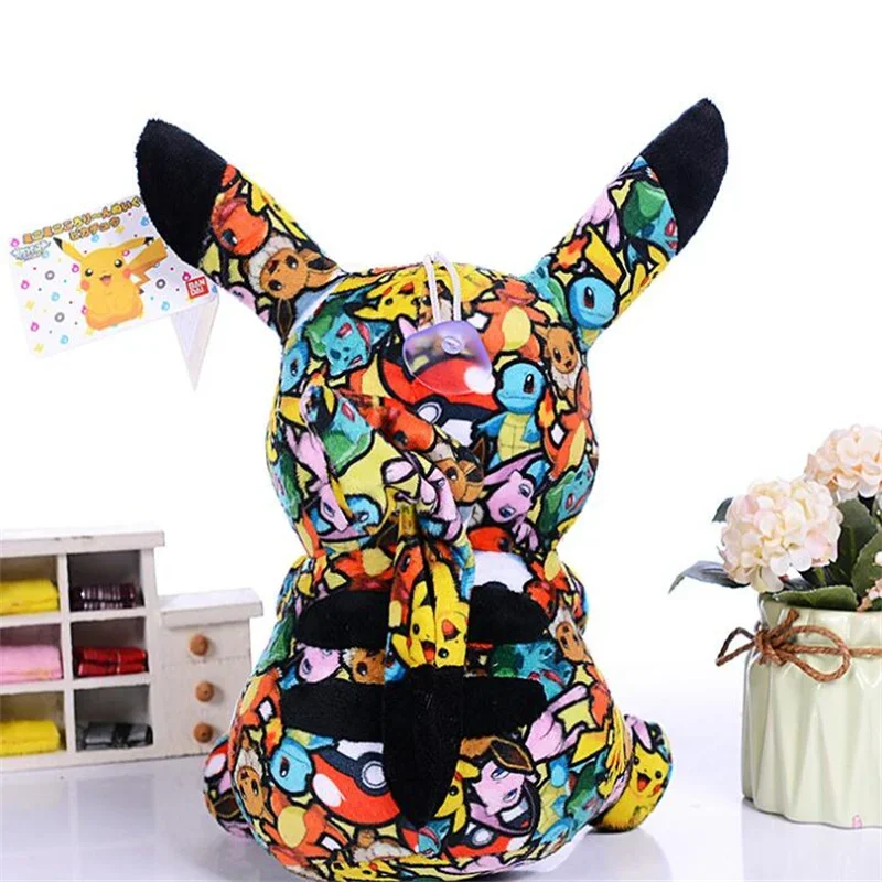 Pokemon Dark Lightning Graffiti Pikachu Pichu Cute Cartoon Anime Figure Stuffed Plush Dolls Toys Girl Kids Birthday Xmas Gifts