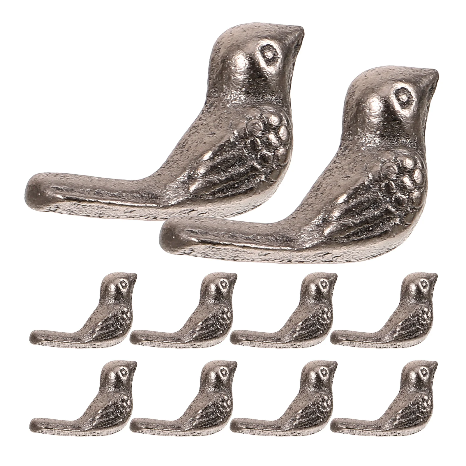 

10 Pcs Cast Iron Bird Ornaments Model Animals Metal Decor Figurine Birds Pig For Home