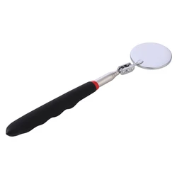 360 Retractable Telescopic Inspection Detection Lens Round Mirror Silver Pocket Clip New Car Tools Extend DIY Tool