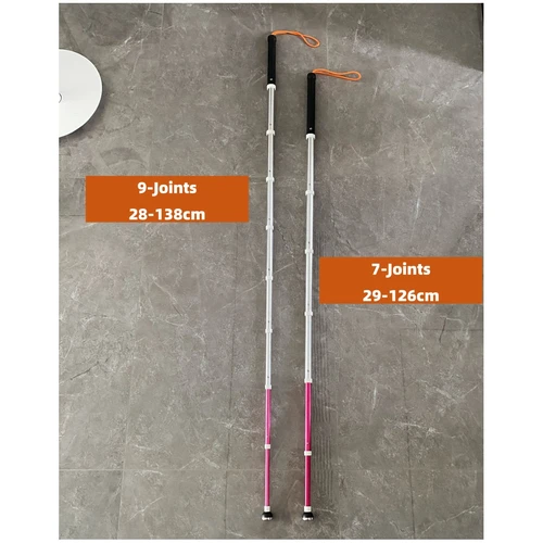 Imagen 2 del producto Bastón ligero con muleta retráctil, bastón telescópico para personas mayores, personas ciegas, luz de poste portátil de autodefensa