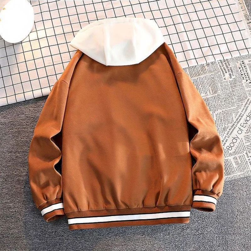 Fashion Fake Two-piece Hoodies Women Autumn Winter Trendy Hooded Jackets Loose Casual Hooded Baseball Suit Streetwear Y2k Coats