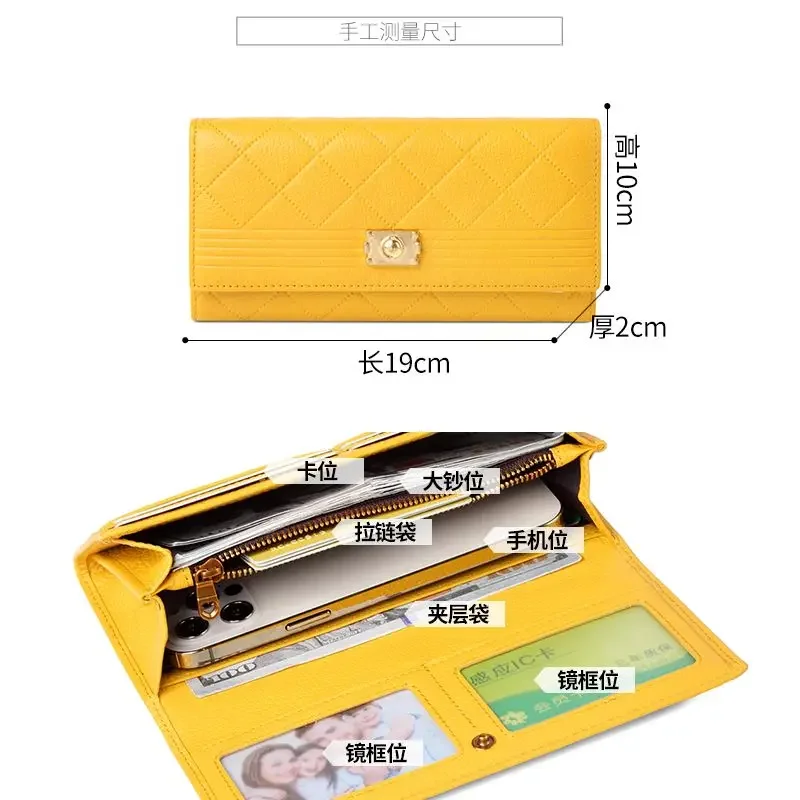 2026 New Fashion Cow Genuine Leather Women Long Wallets Real Leather Female Luxury Brand Design Clutch Girl Lady Gift Cash Purse