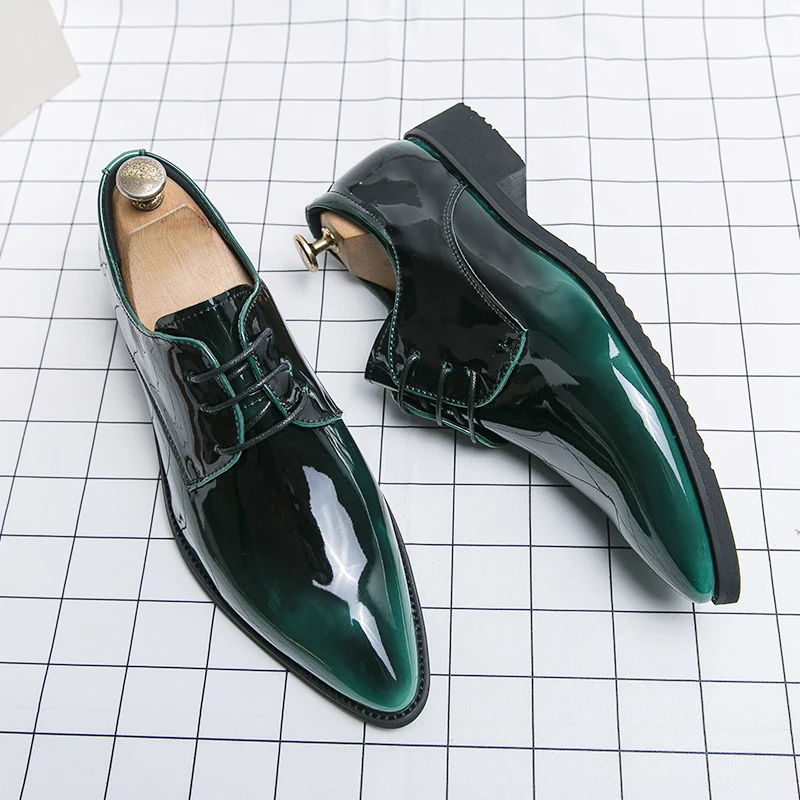 

2024 New Stylish Men Formal Dress Oxford Black Green Male Business Office Shoes Large Size 46 47 48 Fashion Wedding Party Shoes