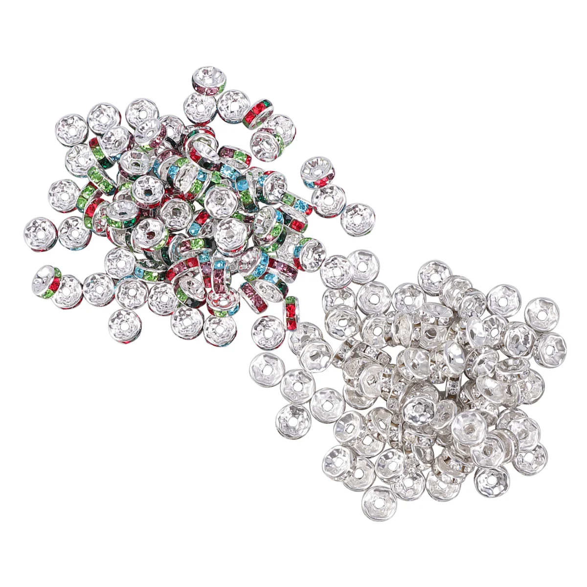 

200 Pcs Colorful Spacer Beads for Bracelet Necklace DIY Positioning Ends Caps Wheel Circle Glass Beads Jewelry Making Crafts