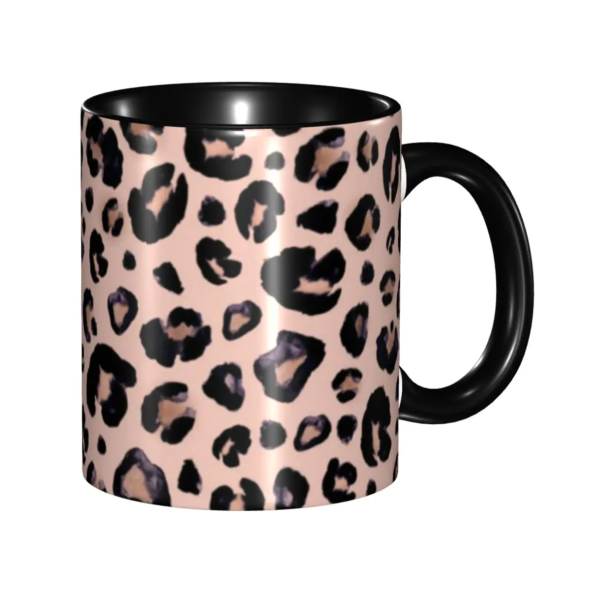 Leopardenfell Haut Textur Pink Kaffeetasse DIY personalisierte Keramiktasse kreatives Geschenk
