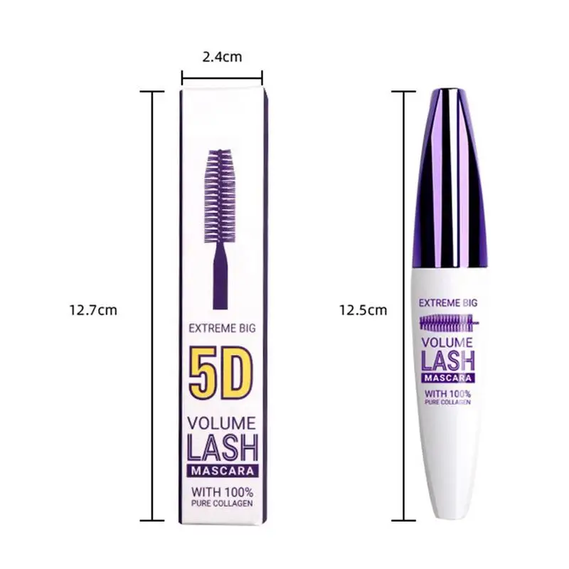 Fiber Mascara Volume 5D Lengthening Thick Volume Double Brush Multi-coloured Priming Waterproof Mascara Long Lasting Cosmetic