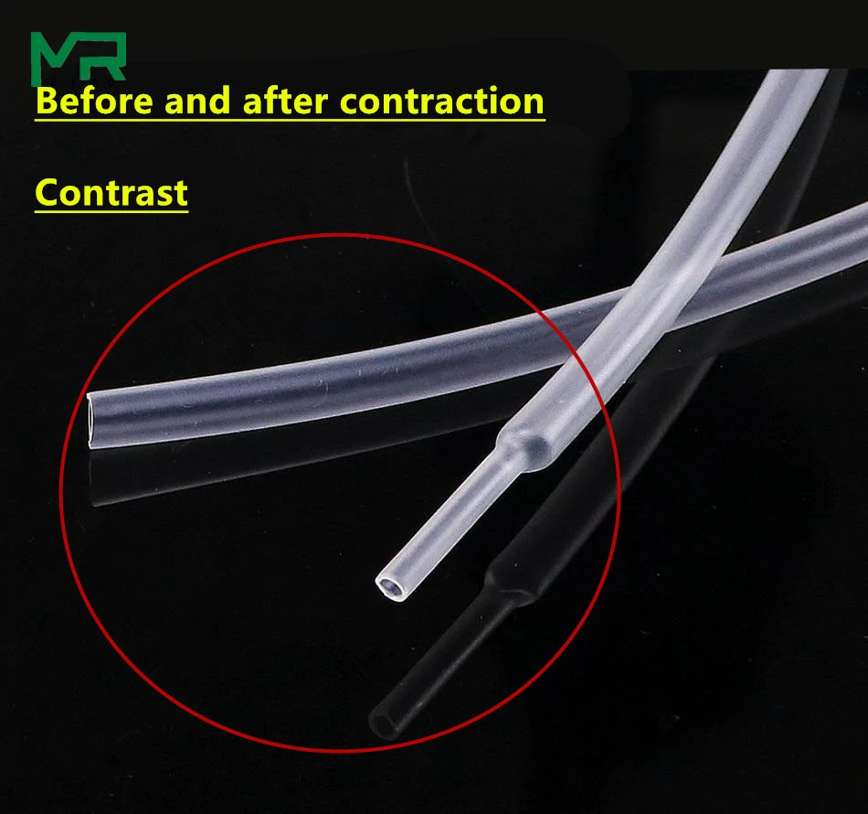 1/ 5METER/LOT 2:1 transparent  heat shrink tube 1mm~8mm Polyolefin Wire Cable Electronic component  Insulated Sleeving