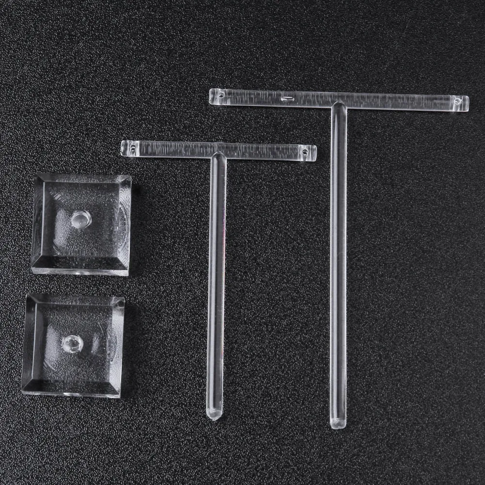 2 قطعة/المجموعة الأقراط الزجاجية مجوهرات المنظم رف شاشة حامل الأبعاد على شكل حرف T واضح الرف عرض حامل مُنظِم المجوهرات