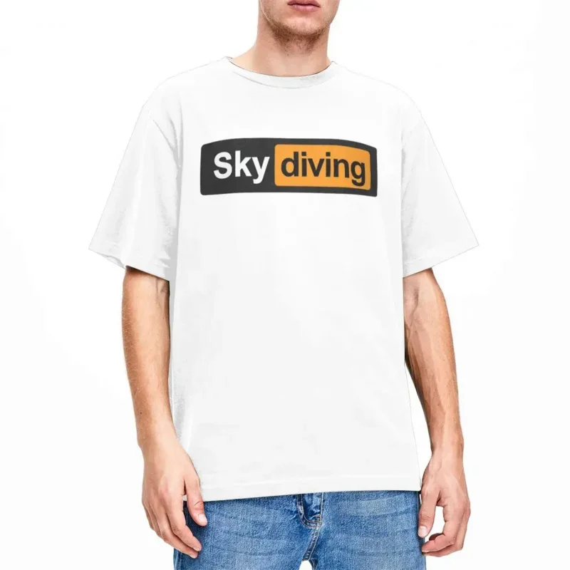 Skydive Lover Skydiver Vintage Cotton Printed Cloth Funny Parachute Sky Merch Shirts for Men  oversized t shirt  harajuku