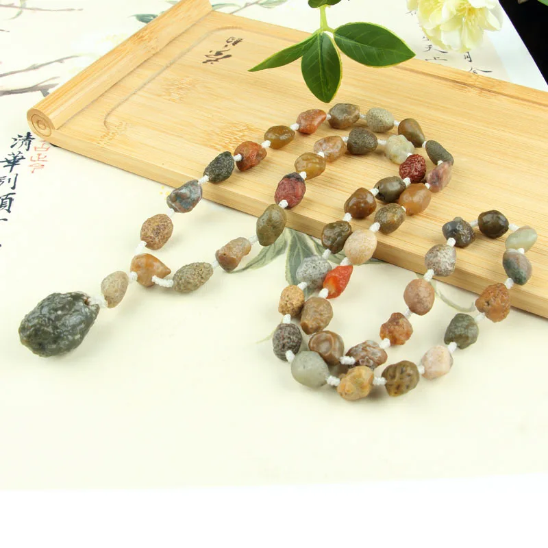Alashan Gobi Raisin Tendon Agate Sugar Heart Color Jade Necklace - view 3