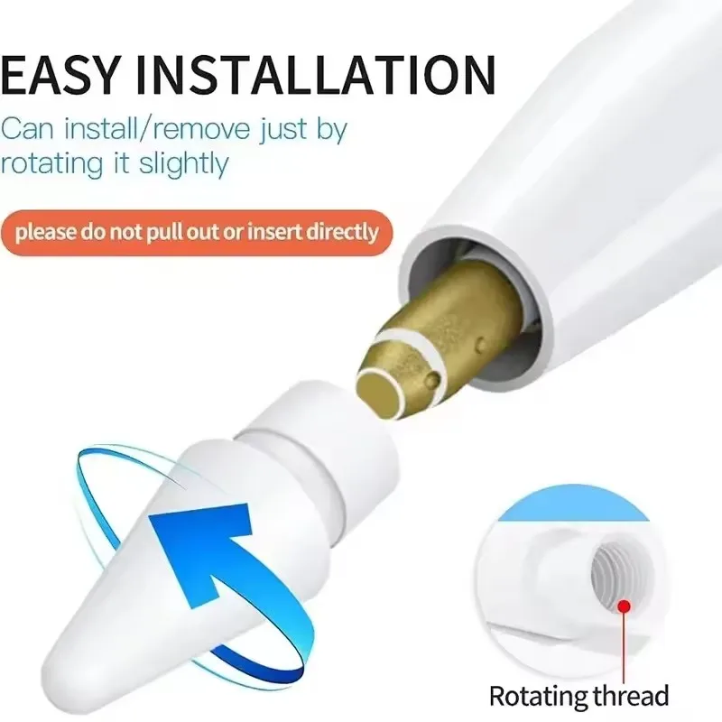 Универсальные насадки для стилуса для iPad, насадки для карандаша, 2 шт., для Apple, насадки для карандашей для iPad, сменный наконечник для стилуса