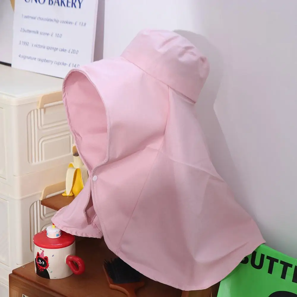 Foldable Wide Brim Shawl Fisherman Hat UV Anti Neck Protection Mountaineering Hat Ponytail Cap Sunscreen Women Sun Hat Travel