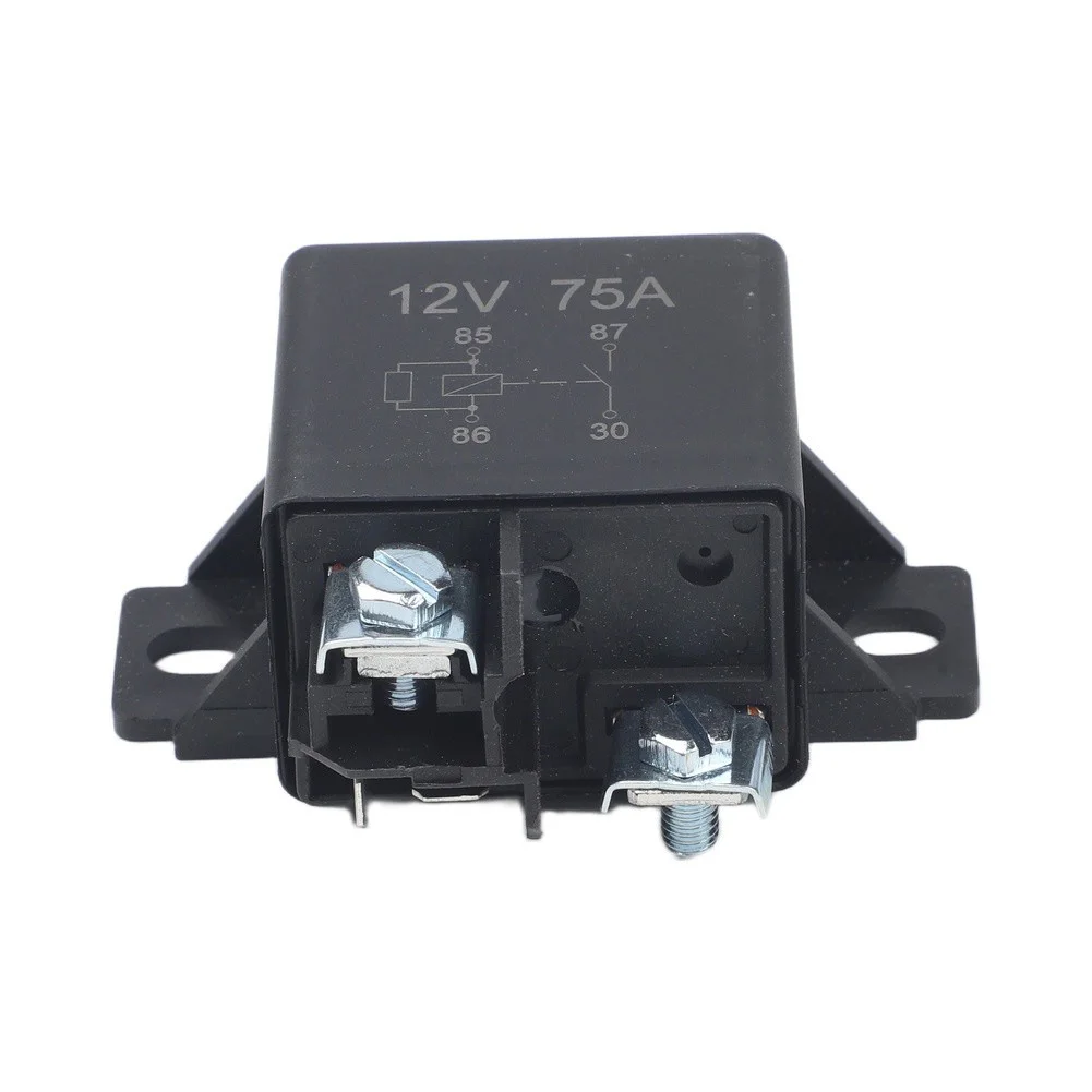 75A 12V 24V SPDT Starting Relay Single Pole For Double Throw For Forklift For Excavator Starter Control Switch Black Plastic