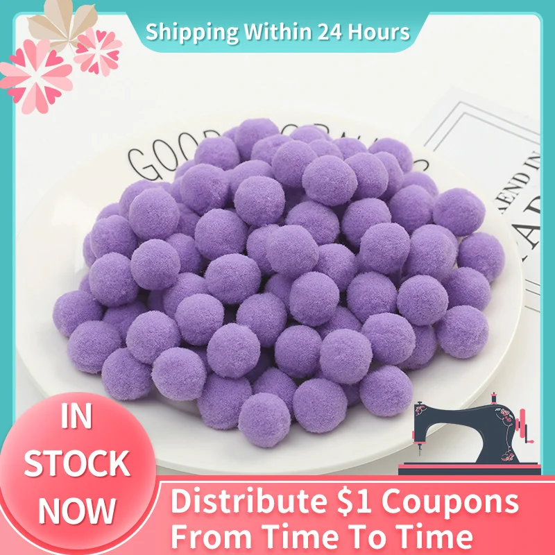 DIY 10/15/20/25/30 mm Children's Toys Pompons Christmas Decoration Pompom Balls 100 PCS/Bag High Elastic Pompom Ball  Wholesale