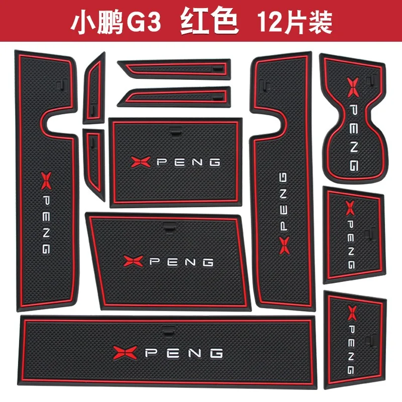 For Xpeng P7 G3 G3i 2020-2022 Car Interior Door Groove Mats Gate Slot Pad Non-slip Cup Mat Accessories Cover