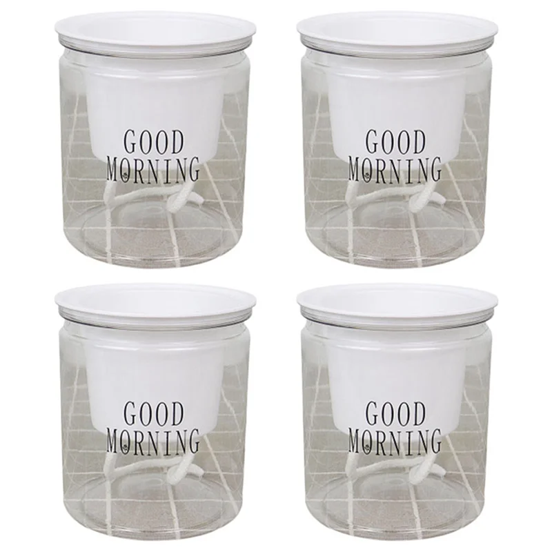 

AB47-4X Self-Watering Flowerpot Automatic Water Absorption Succulent Aquaculture Transparent Round Plastic Hydroponic