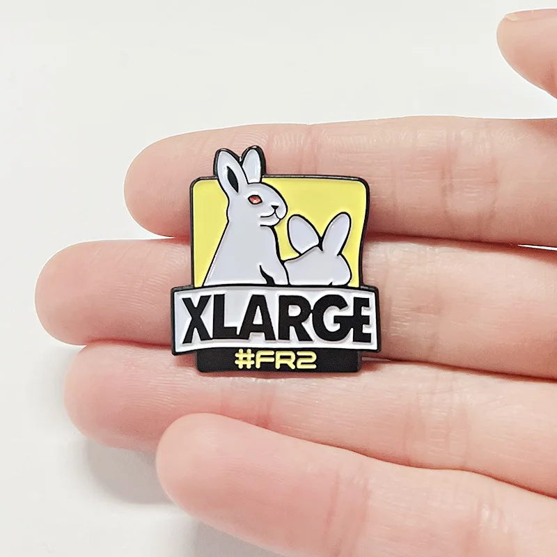 Xlarge #FR2 Anime Lapel Pins Backpack Jeans Enamel Brooch Pin Women Fashion Jewelry Gifts Cute Rabbit Cartoon Badges