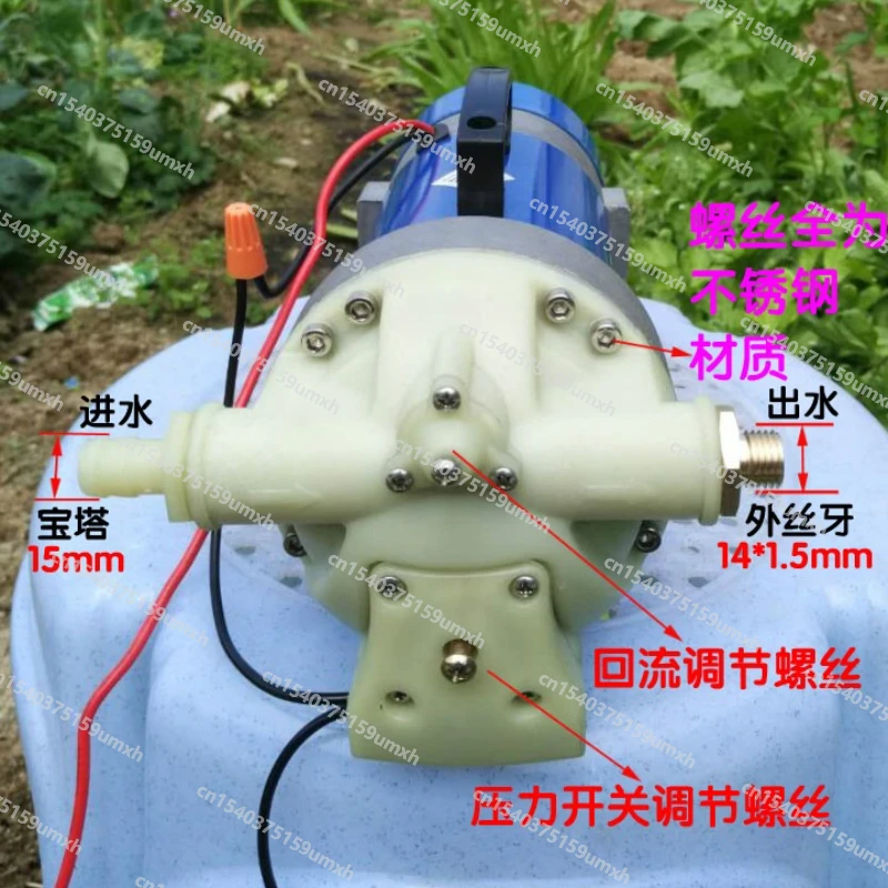 12V 310-5 Cylinder Diaphragm Pump for Agricultural High-pressure Garden Sprayer Disinfection Water Pump Irrigation Machine