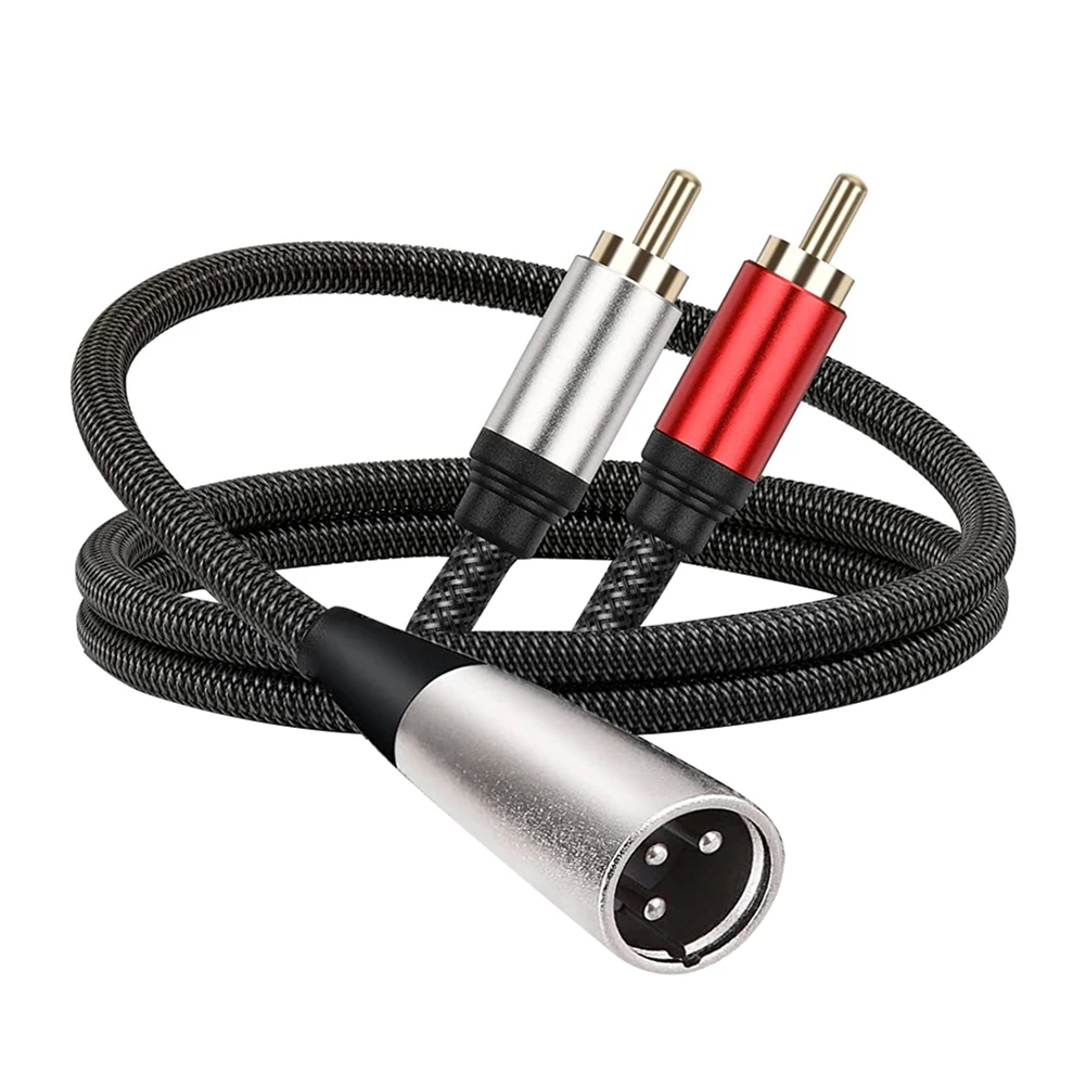 XLR إلى 2 RCA Y كابل الفاصل واضح نقل إشارة الصوت محول كابل الصوت لميكروفون مضخم ضوت سماعة الرأس
