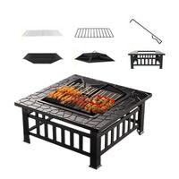 Camping Firewood Stove Square Fire Pits BBQ Grilling Winter Heating Stove Outdoor Charcoal Heating Brazier Fire Pit Wood Burner