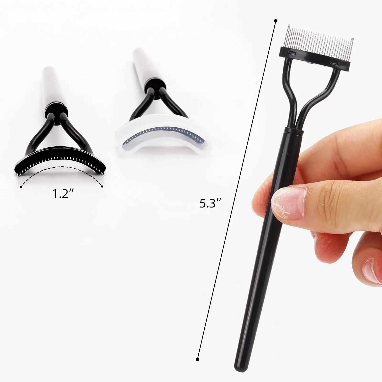 1 szt. Separator do rzęs Szczoteczki do tuszu do rzęs Grzebień do rzęs Separator Definer Grzebień do rzęs do rozczesywania i oddzielania rzęs - Czarny