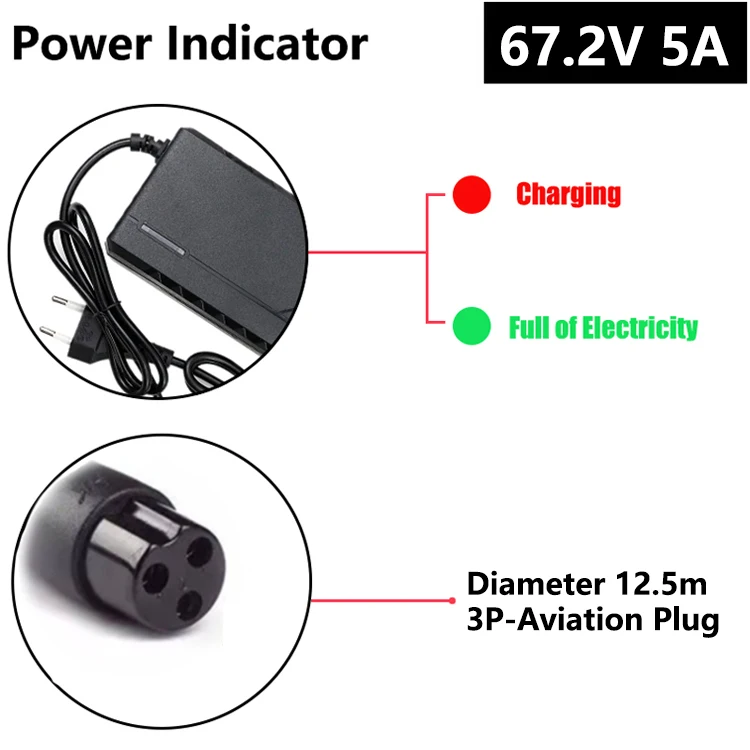 36 V/48 V/60 V/72 V 5A/2A Oplader Li-ion Batterij Elektrische Fiets Oplader 42 V/54.6 V/67.2 V/84 V 5A/2A Elektrische Scooter E-Bike Oplader