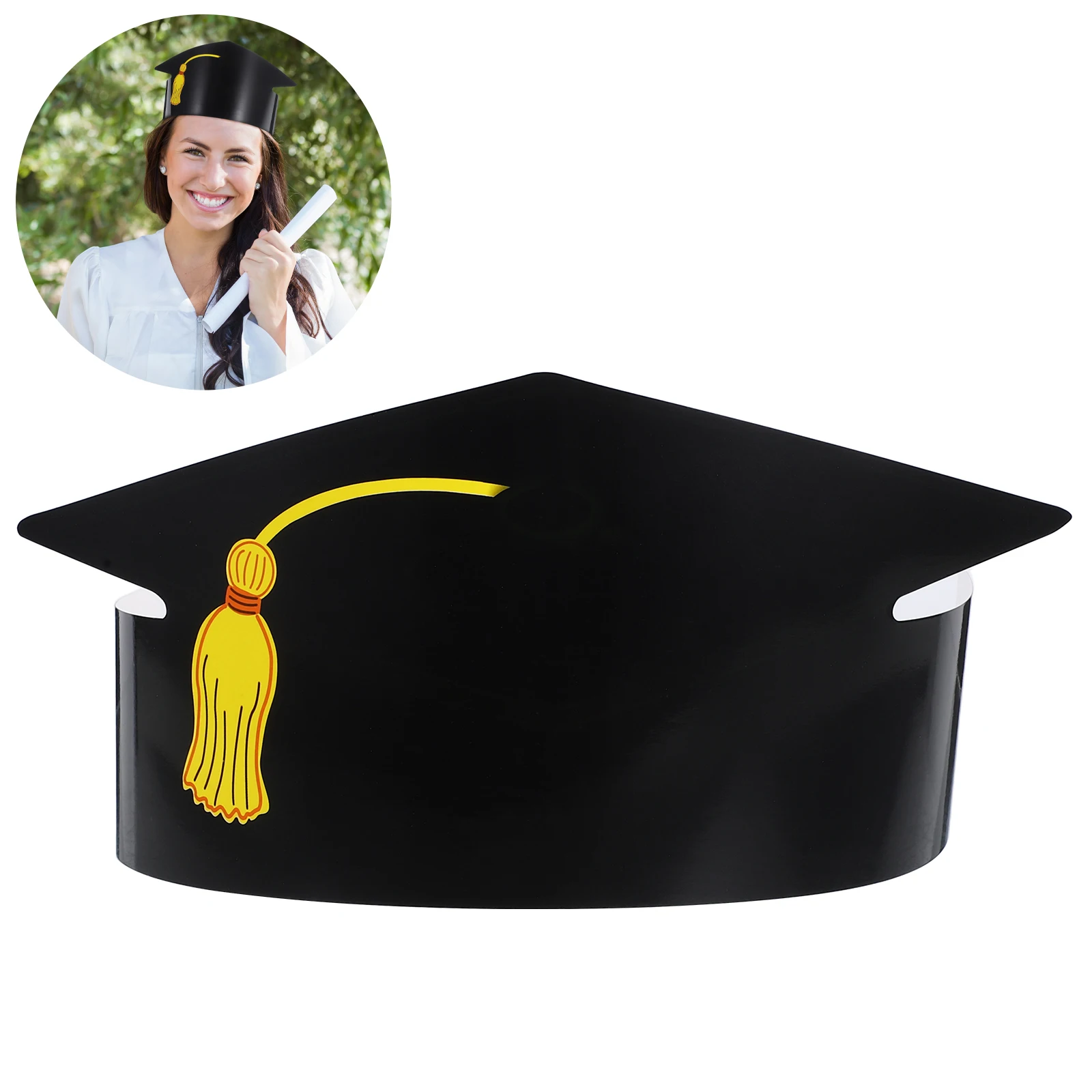

12pcs Paper Hat Graduation Caps Party Favors Children School Decorations Graduates Decors Creative Design