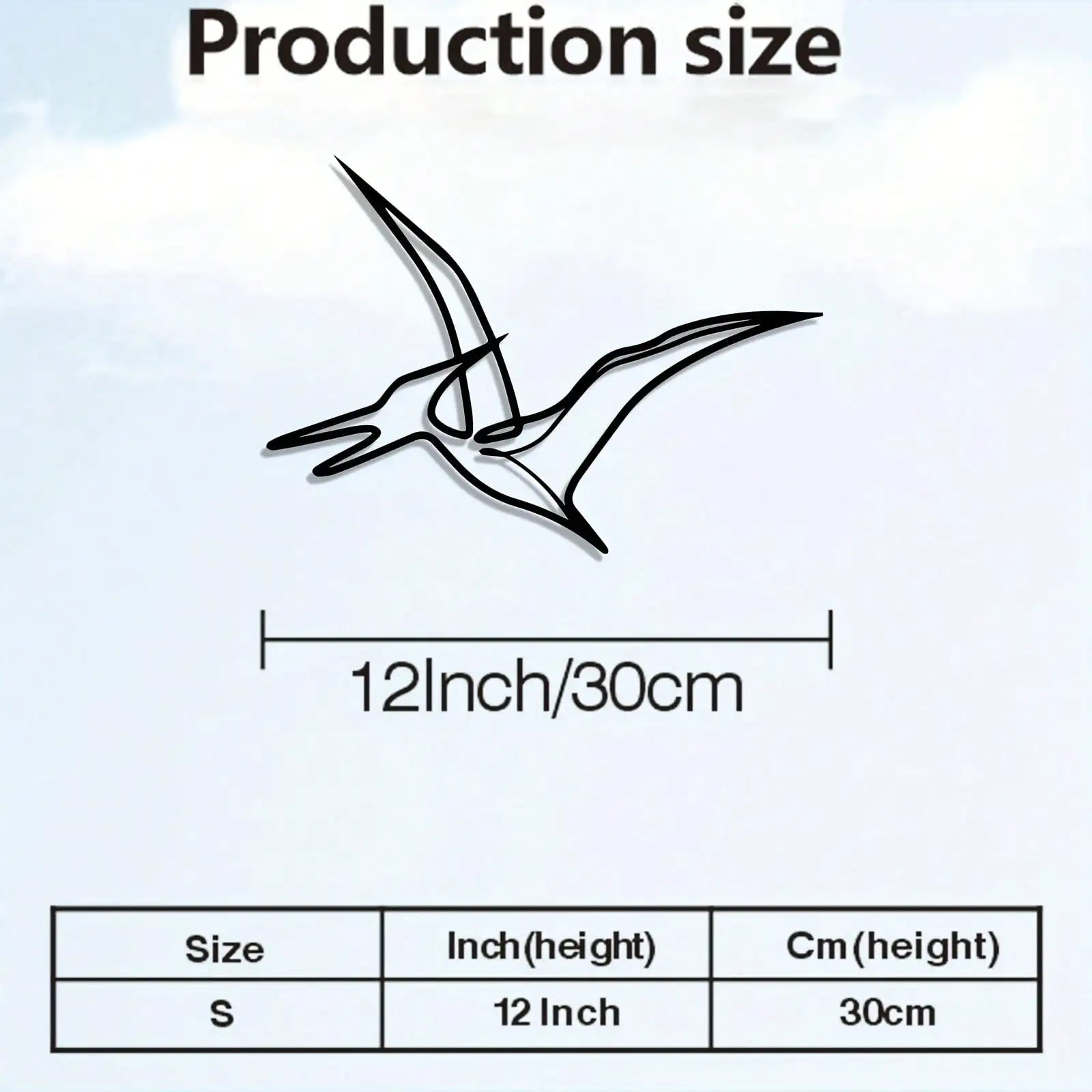 Brand Vintage Pterosaur Metal Wall Art, Rust‑Resistant Iron Dinosaur Silhouette Hanging Decor for Kids Room Indoor Home Decor