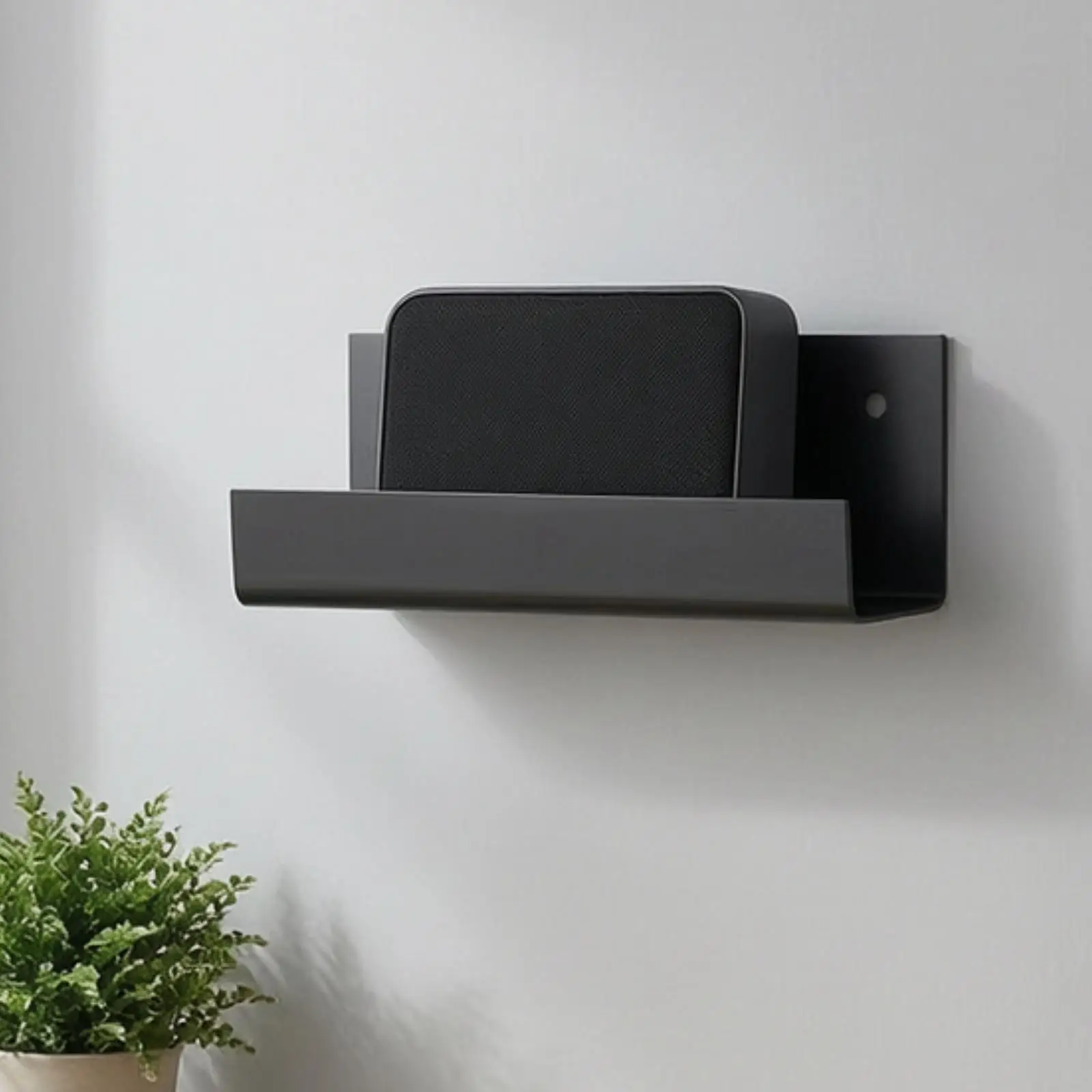 Wall Mount Audio Shelf Heavy Duty Metal Speaker Bracket for Home Theater Equipment Storage Black