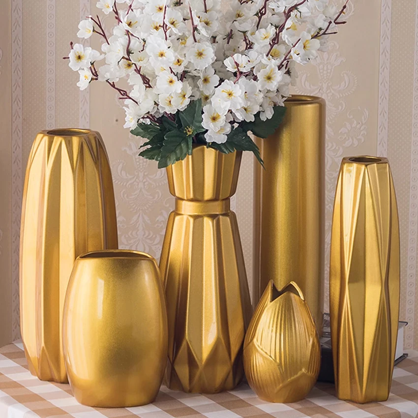 

Europe Ceramic Vase Gold/silver Modern Fashion Flower Vase Room Decor wedding decoration home decoration accessories