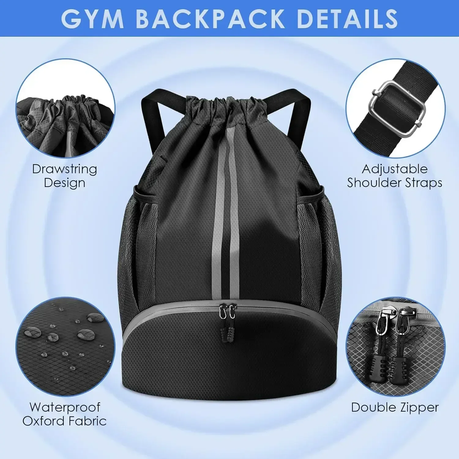 Outdoor Sports Basketball Bag Nylon Waterproof Fitness Bag Casual Lightweight Backpack Large Capacity Sports Bag Basketback