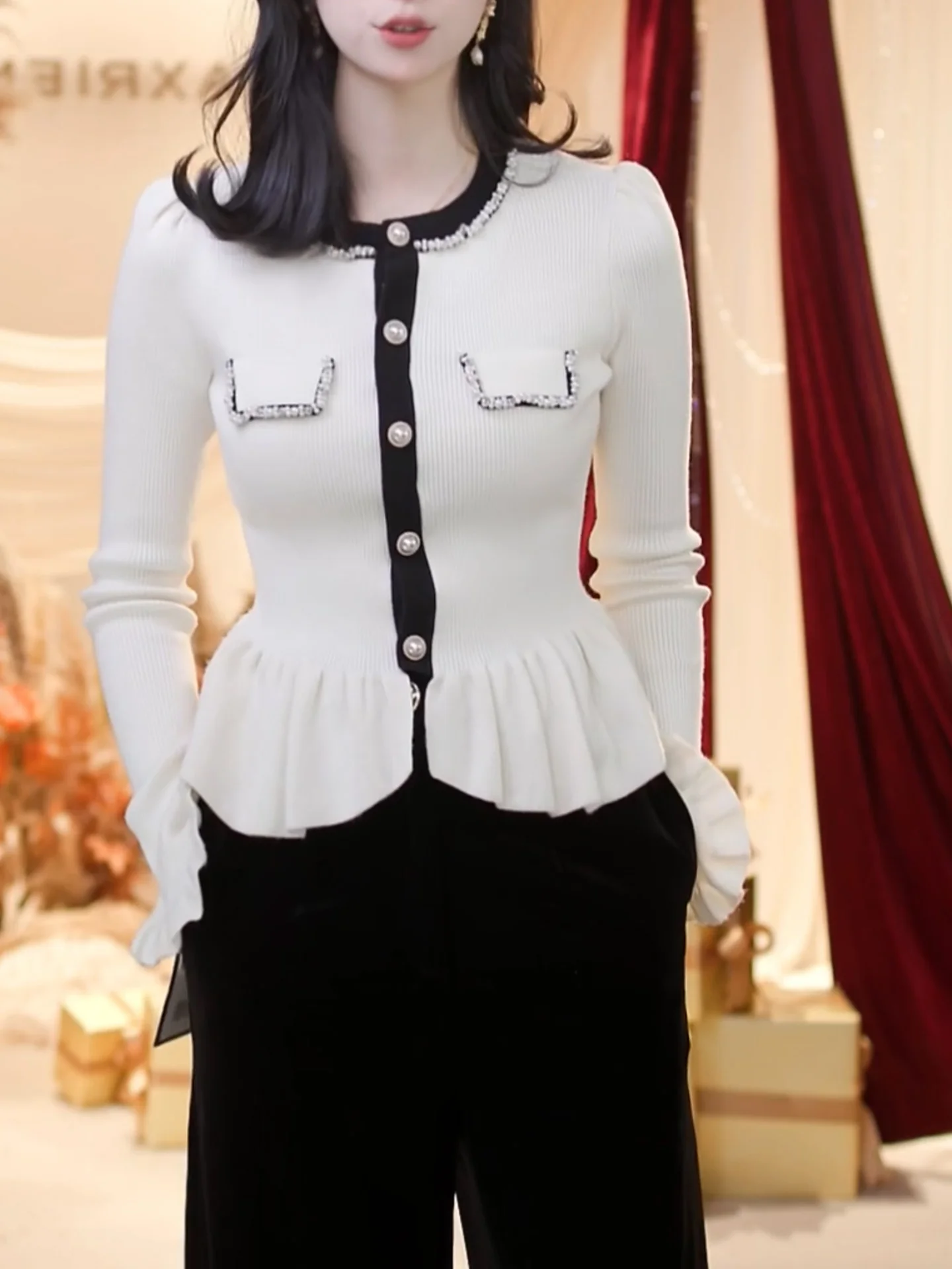 

Женский вязаный топ с эффектом похудения, модный, больших размеров, осенне-зимний, новый, в стиле французской повседневной одежды