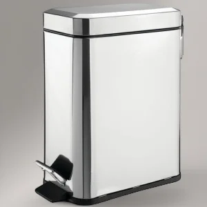 

Stainless Steel Pedal Trash Can With Lid And Inner Bucket Silent Close Narrow Bin For Bathroom Toilet Kitchen Home Space Saving