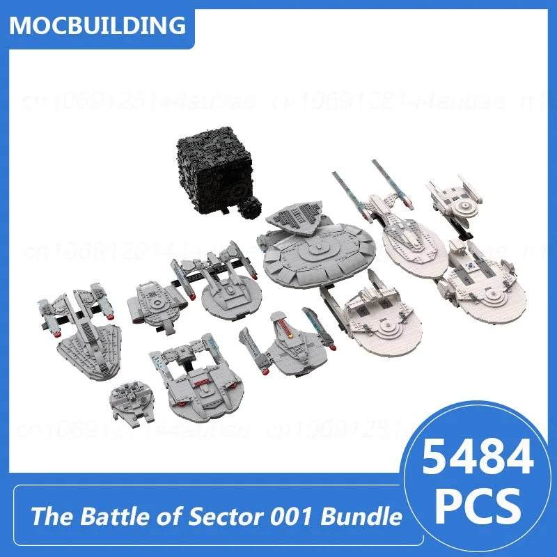 The Battle of Sector 001 Bundle Model Moc Building Blocks Diy Assemble Bricks Space UCS Enterprise Display Creative Toys Gifts